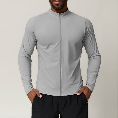 Solid color outdoor leisure home excising men's fitness top