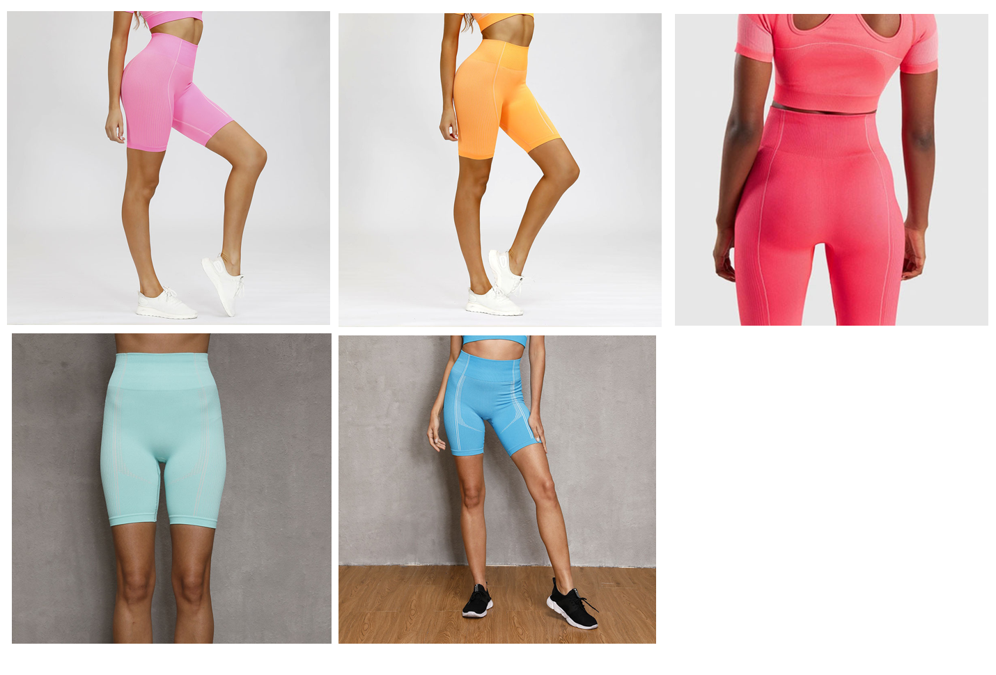 pink,red,blue,teal,yellow seamless shorts