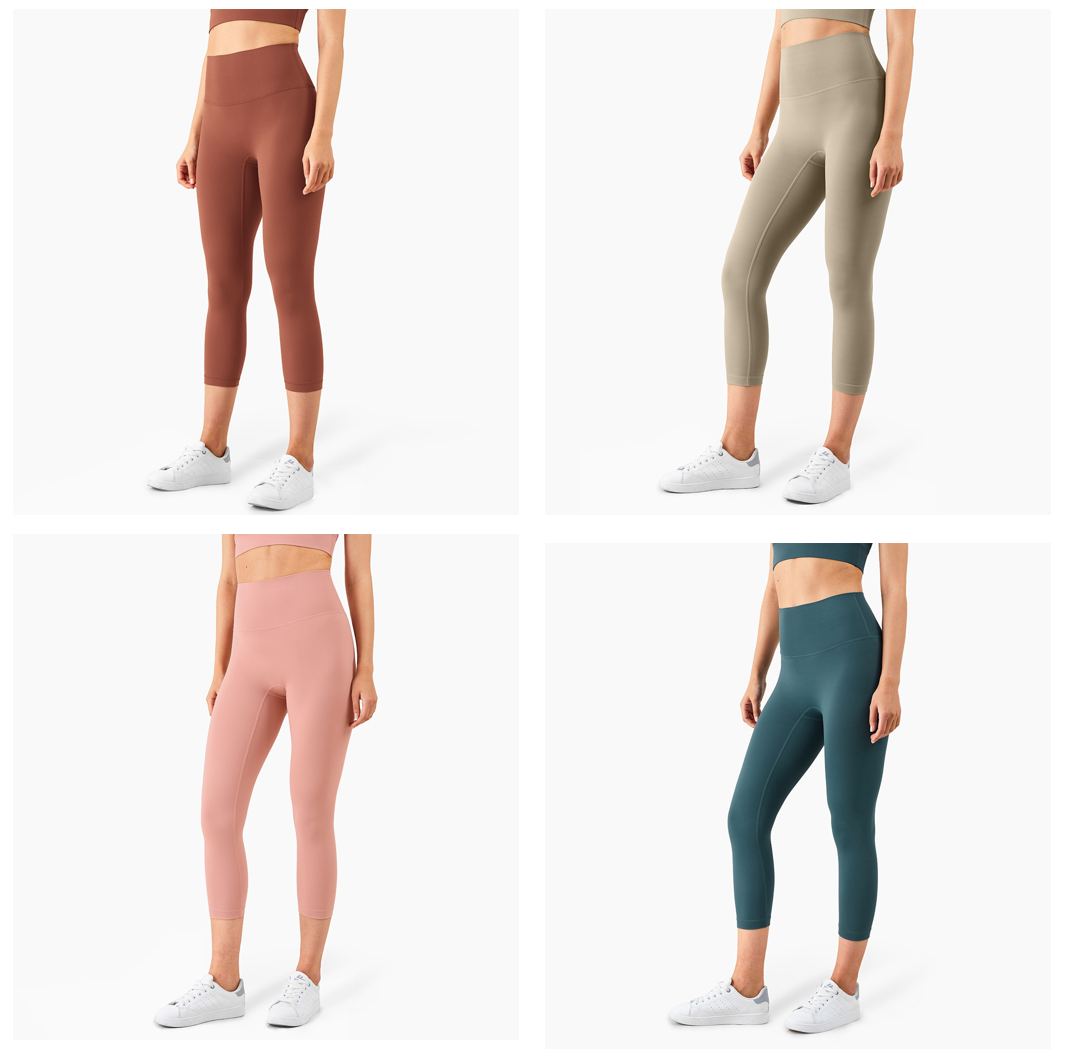 capri leggings 4 colors brown teal pink 