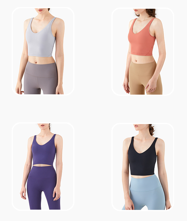 light grey orange black navy yoga top