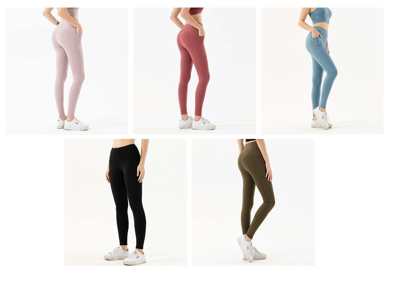 leggings in black pink light blue olive plum with gym tights side pocket