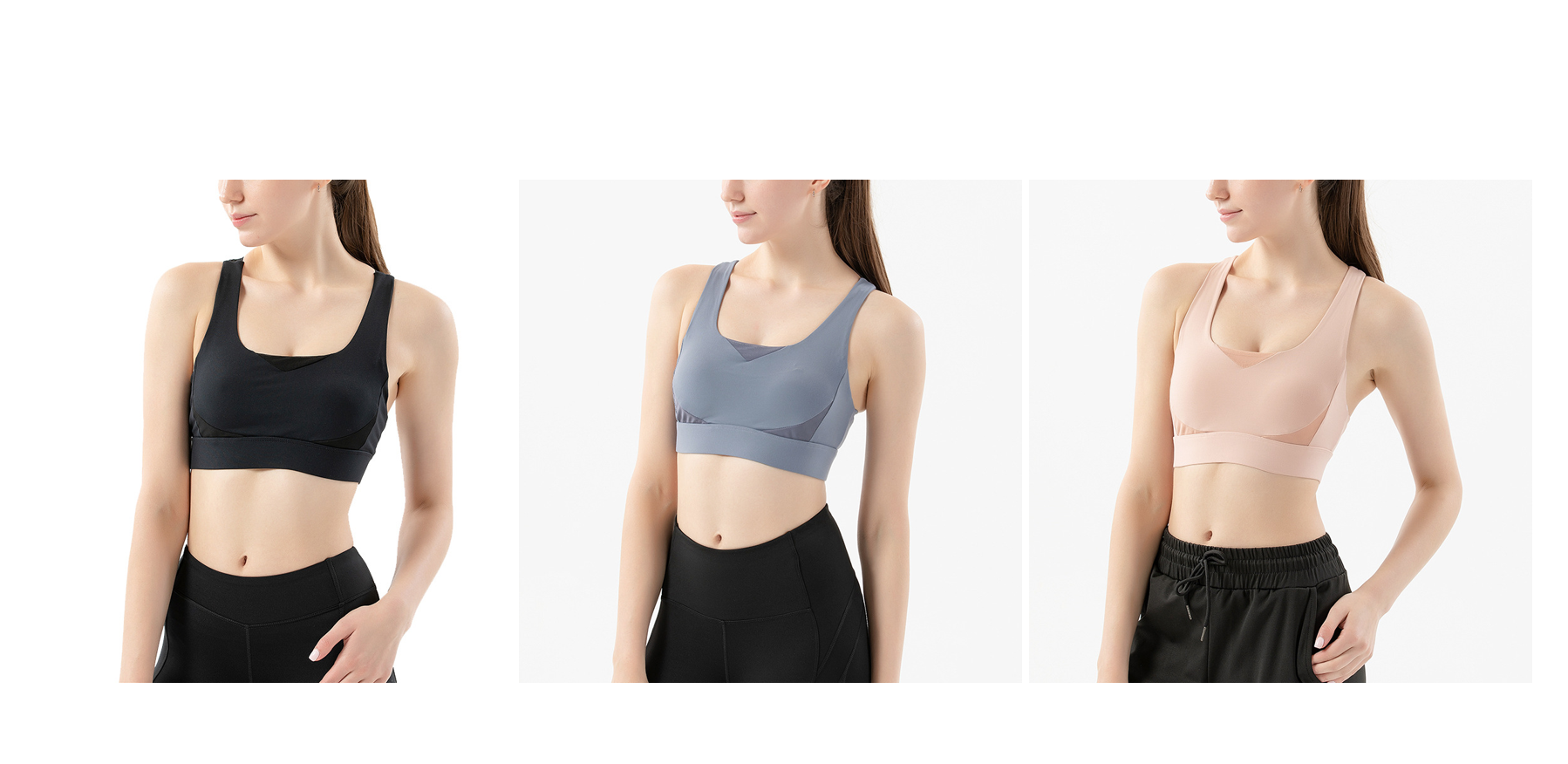 soft sports bras with back hook U neck factory stok