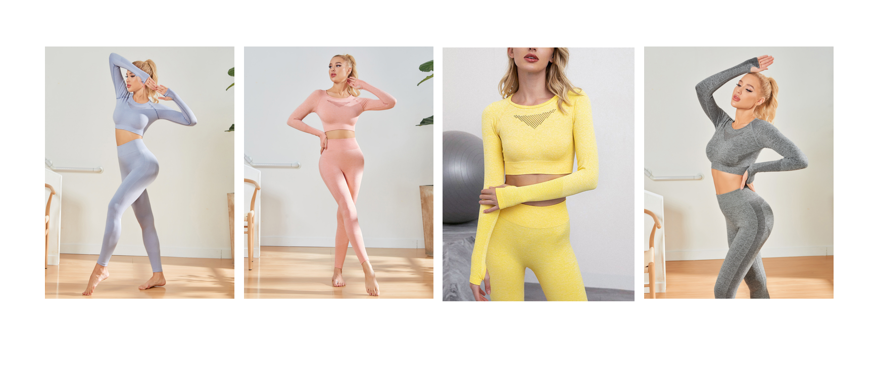 4 color long sleeve yoga top and legging tighten your muscule